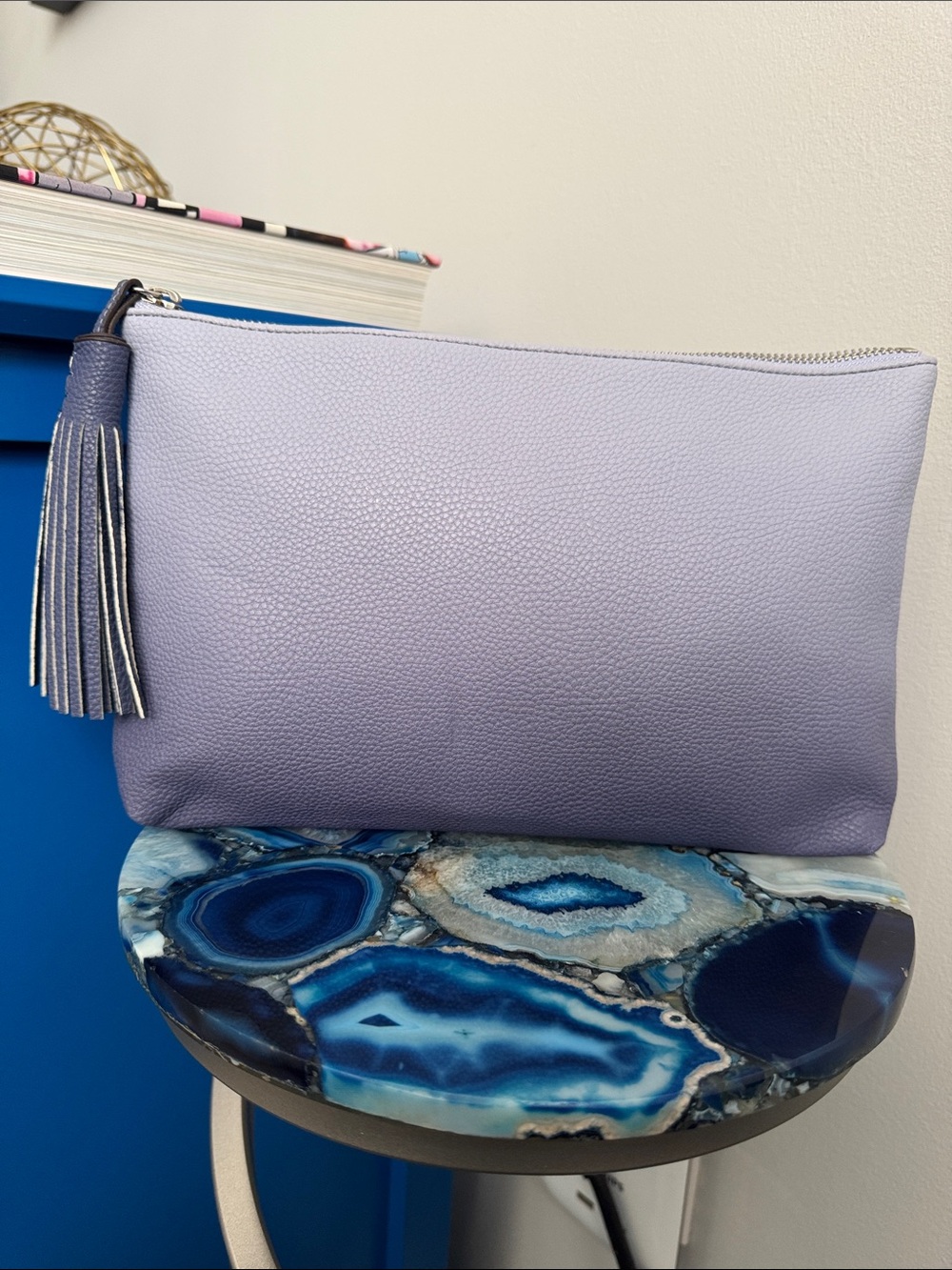 Old Navy Blue Ombré Tassel Clutch